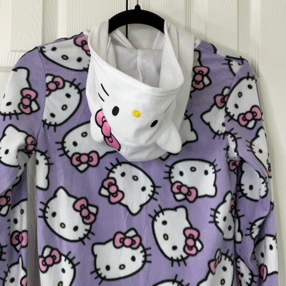Hello Kitty Big Girls Hooded Costume
Print Fleece Pajama Sleeper Size L (10/12) - Picture 6 of 9